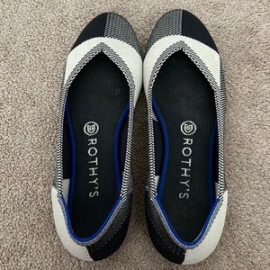 Rothy’s Black Captoe flats, size 8